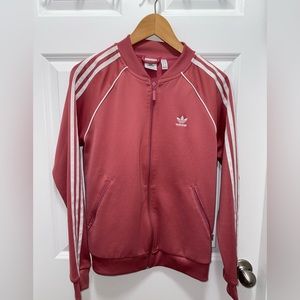 Dark pink adidas zip up